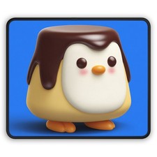Chocolate Topped Penguin Gaming Mouse Pad | Cute Kawaii Desk Mat picture