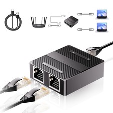 1 to 2 Gigabit Ethernet Splitter, 3-Port 1000Mbps Network Switch with Type-C Pow picture
