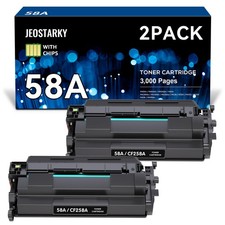 Jeostarky 58A CF258A Toner Cartridge 2 Pack Black Compatible HP LaserJet Pro New picture