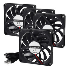 4pcs 8010 USB Cooling Fan 5V 0.27A 80x80x10mm Brushless DC Heat Sink Cooler for picture