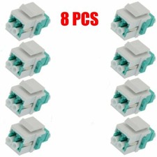8 pcs LC/UPC OM4 Keystone Jack Duplex Multi Mode Fiber Optic Insert Coupler Aqua picture