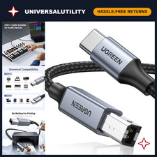 16FT USB-B to USB-C Cable, Nylon Braided, Durable for Printer & MIDI Devices picture
