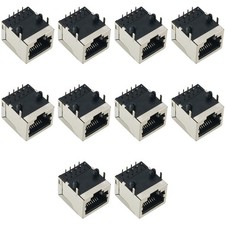 RJ45 PCB Jack 10PCS Shielded RJ45 8P8C 90 Degree Angle Network Modular Connector picture
