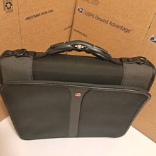Wenger SWISSGEAR The Elantra Business Gear Tablet Briefcase Bag Black Leather picture