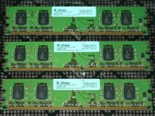 RAM Infineon PC2-3200U 3x 256MB 768MB Total DDR2 400 CL3 Computer Memory picture