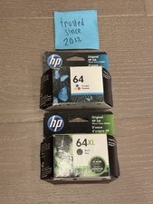 HP 64 XL Black + 64 Tri-Color Ink Catridges 2 Pack OEM Genuine Warranty 2022 picture