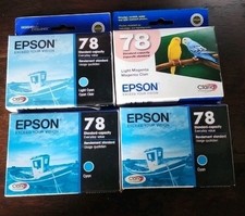 4 Genuine EPSON 78  Standard Capacity Inkjet Cartridges-   New  Exp Varies picture