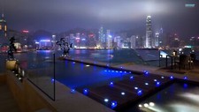 Landscape city night lights architecture hong kong Custom Gaming Mat Desk picture