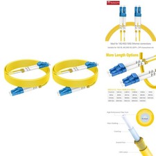 OS2 LC to LC Single Mode Fiber Patch Cable 100ft/30m 10G 9/125μm 2mm Duplex (2 picture