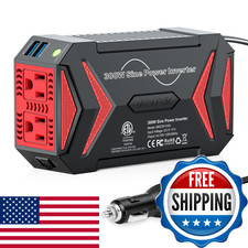 Bestek Pure Sine Wave Power Inverter - 300W Car Plug In Charger Outlet Dc 12V picture