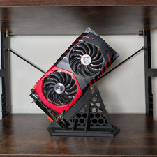 GPU Trophy Display Stand for PCIe Graphics Cards - Black or White picture
