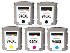 5PK New Hi-Yield 2 BK & 3 Color Ink For HP 940XL OfficeJet Pro 8000 8500 Series picture