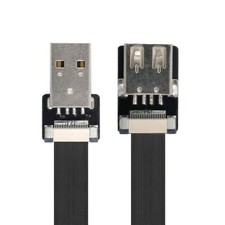 USB 2.0 Type-A Male to Female Extension Data Flat Slim FPC Cable for FPV & Disk picture