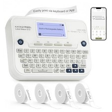 SUPVAN E12 Keyboard & Bluetooth Label Maker Machine with 4 Tapes White picture