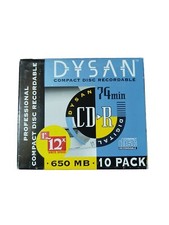 Dysan Professional CD-R Disc 74 Min 650MB Digital Recordable New Sealed, 10 Pack picture