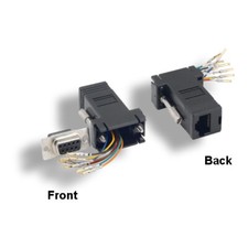 Black DB9 9Pin Female to RJ-45 8P8C Female Adapter Serial Devices over Network picture