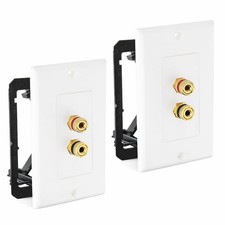 DIYTECH 1 Speaker Wall Plate 2 Pack, Gold Plated Binding Post Home Theater Wa... picture