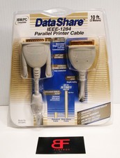 Data Share DS1284PL IEEE-1284 Parallel Printer Cable 10 Ft 24K Gold EL4804 picture