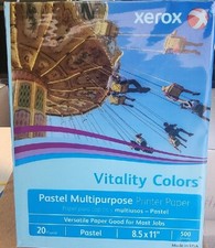 Xerox Multipurpose Pastel Paper, 20-lb, Letter, Blue Color, 5000 Sheets 3R05856 picture