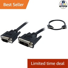 DVI to VGA Display Monitor Cable 10 ft 3m HD-15 M to DVI-A M Black picture