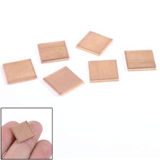 6 Pcs 15mm x 15mm x 1.5mm CPU Heatsink Copper Shim Spacer Pad for Laptop picture