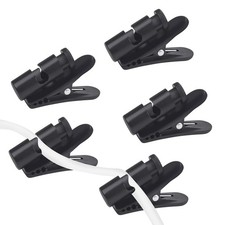 5 Pack Headphone Cable Clips Earphone Cord Clamp Collar Clip Hooks Black picture