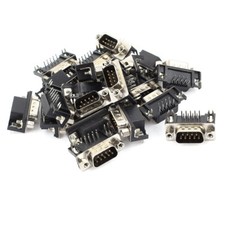 20 x Panel Mount Right Angle DB9 RS232 Serial Male Socket Adapter Connector picture