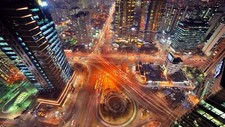 Landscape road highway city night long exposure Custom Gaming Mat Desk picture