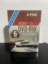 TDK DVD-RW 6Hour 5-Pack New and Sealed picture