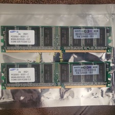 2x (1GB) Samsung 512MB DDR PC-3200U-30331-Z M368L6423FTN Desktop RAM Memory picture