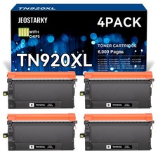 ** NEW Brother Toner | TN920XL / TN920 | Black | w/ Chips | Compatible | 4-Pack picture