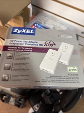 ZyXEL 2000 Mbps HD Powerline Adapter 2-port Gigabit - Model PLA5456 2 Units picture