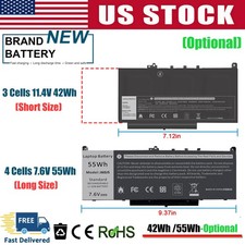 ✅J60J5/7CJRC Battery For Dell Latitude E7270 E7470 7470 7270 MC34Y 242WD 21X15 picture