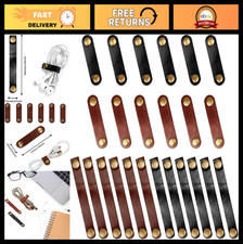 24-Pack Leather Cord Organizer Straps, Portable Cable Ties for Headphones & USB picture