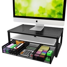 Simple Trending Metal Monitor Stand Riser and Computer Desk Organizer w/ Drawer picture