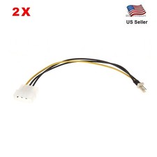 4 Pin IDE To 3 Pin CPU/Case Fan Connector Cable Adapter - 2pcs picture