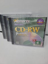 Memorex CD-RW Platinum 4x Rewritable Speed 650MB Data 74 min Audio Sealed NEW X3 picture