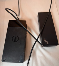 Lot of 3 laptop docks, Lenovo, Dell - As Is picture
