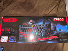 T-WOLF TF800 Wired 4-in-1 Gaming Combo Keyboard/Mouse/Headset/Pad 3200DPI picture