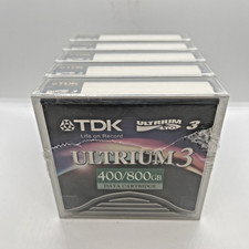 TDK LTO Ultrium-3 Data Tape 400GB/800GB Pack of 5 New Sealed picture