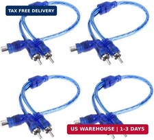 Set of 4 RCA Y Splitter Audio Jack Cable Adapter 1 Female to 2 Male Connector picture