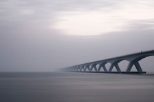 Landscape sea horizon photography netherlands bridge Custom Gaming Mat Desk picture