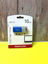 Memorex TravelDrive 16GB USB 2.0 Flash Drive Blue/Silver for PC Mac picture