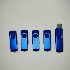 4 GB USB Thumb Drive / Flash Drive Lot - 5 Pack - Blue - NEW picture