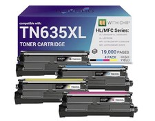TN635XL Toner Cartridge 4 Pack High Yield Compatible Brother Printers CMYK Set picture