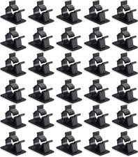 30 PCS Black Self Adhesive Backed Nylon Wire Adjustable Cable Clips Holder picture