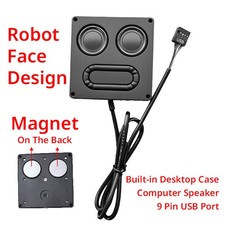 Magnet Adsorb Computer Speaker Robot Face 9 Pin USB Port For PC Desktop Internal picture