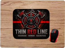 THIN RED LINE CUSTOM PC MOUSE PAD DESK MAT HOME OFFICE WORK GIFT picture