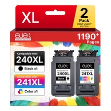 6.5 x 5.5 x 2 inches, 2 Pack 240XL 241XL Ink (Black, Tri-color) picture