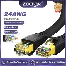 ZoeRax CAT8 Ethernet Cable 24AWG 40Gbps 2000Mhz 0.3m 0.5m 1m 2m 3m 5m picture